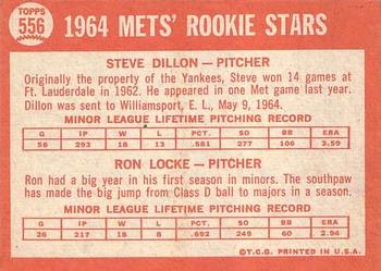 Mets 1964 Rookie Stars (Steve Dillon / Ron Locke)  baseball card collectible - Main Image 2