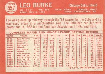 Leo Burke  baseball card collectible - Main Image 2