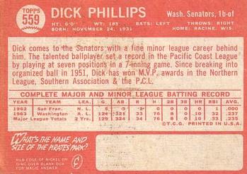 Dick Phillips  baseball card collectible - Main Image 2