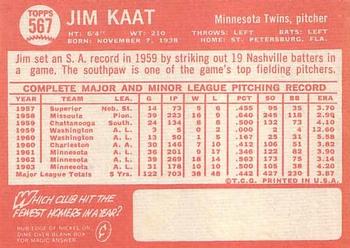 Jim Kaat  baseball card collectible - Main Image 2