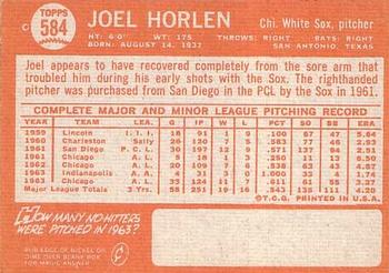 Joel Horlen  baseball card collectible - Main Image 2
