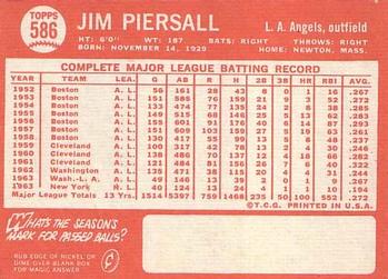 Jim Piersall  baseball card collectible - Main Image 2
