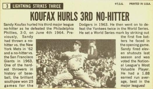 Sandy Koufax  baseball card collectible - Main Image 2