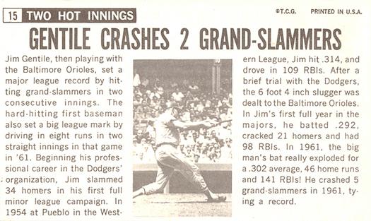 Jim Gentile  baseball card collectible - Main Image 2