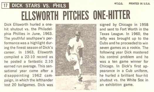Dick Ellsworth  baseball card collectible - Main Image 2