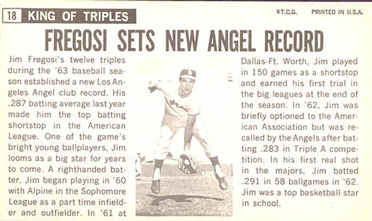 Jim Fregosi  baseball card collectible - Main Image 2