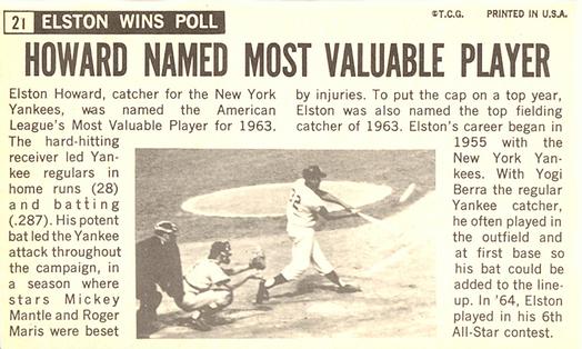 Elston Howard  baseball card collectible - Main Image 2