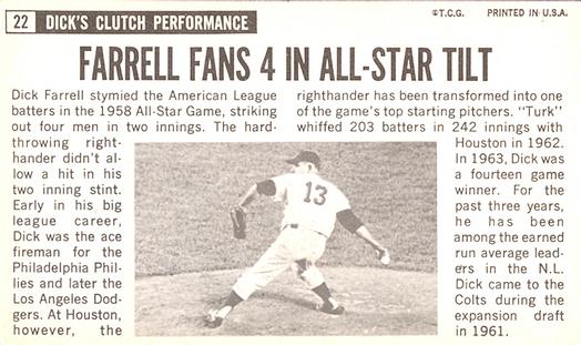 Dick Farrell  baseball card collectible - Main Image 2