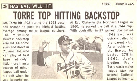 Joe Torre  baseball card collectible - Main Image 2