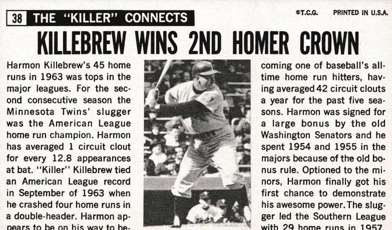 Harmon Killebrew  baseball card collectible - Main Image 2