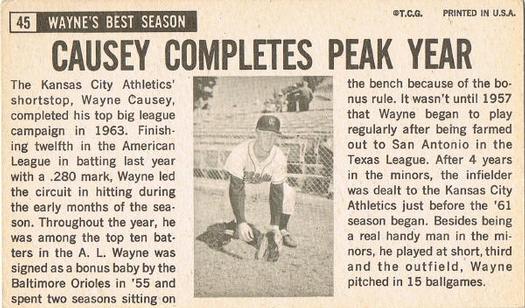 Wayne Causey  baseball card collectible - Main Image 2
