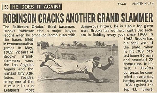 Brooks Robinson  baseball card collectible - Main Image 2