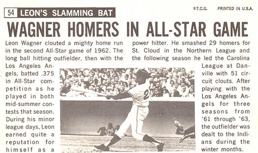 Leon Wagner  baseball card collectible - Main Image 2