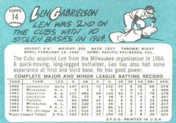 Len Gabrielson  baseball card collectible - Main Image 2