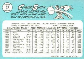 Charlie Smith  baseball card collectible - Main Image 2