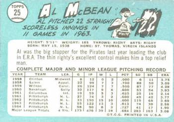 Al McBean  baseball card collectible - Main Image 2