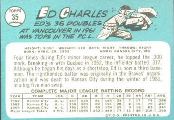 Ed Charles  baseball card collectible - Main Image 2