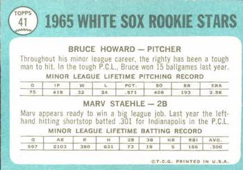 White Sox 1965 Rookie Stars (Bruce Howard / Marv Staehle)  baseball card collectible - Main Image 2
