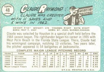Claude Raymond  baseball card collectible - Main Image 2