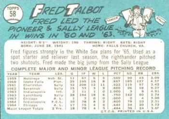 Fred Talbot  baseball card collectible - Main Image 2