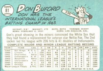Don Buford  baseball card collectible - Main Image 2