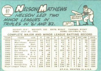 Nelson Mathews  baseball card collectible - Main Image 2