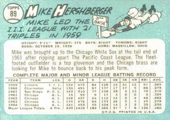 Mike Hershberger  baseball card collectible - Main Image 2