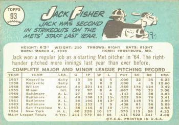 Jack Fisher  baseball card collectible - Main Image 2