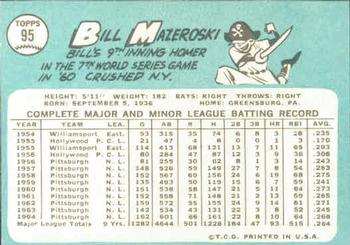 Bill Mazeroski  baseball card collectible - Main Image 2