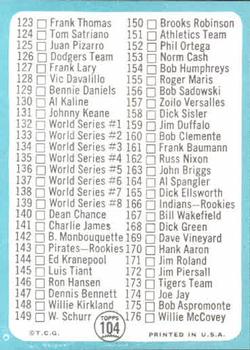2nd Series Checklist: 89-176  baseball card collectible - Main Image 2