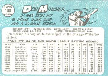 Don Mincher  baseball card collectible - Main Image 2