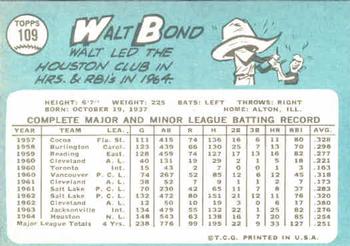 Walt Bond  baseball card collectible - Main Image 2