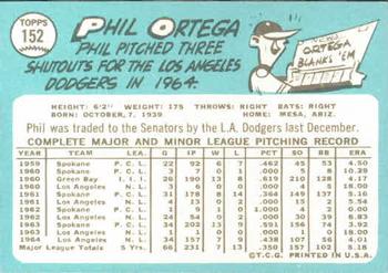 Phil Ortega  baseball card collectible - Main Image 2