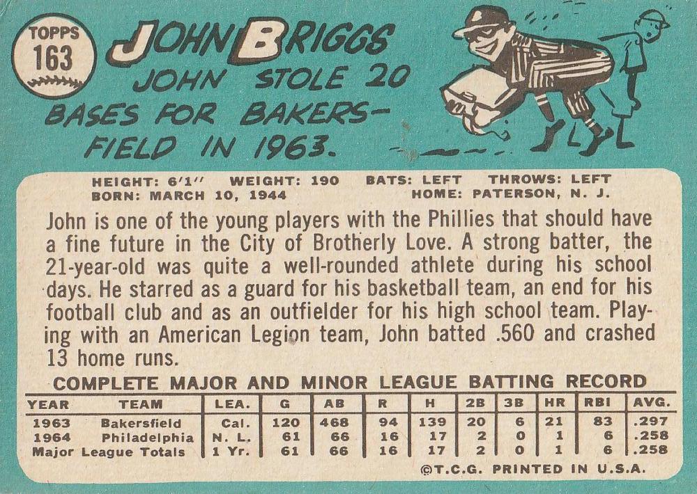 John Briggs  baseball card collectible - Main Image 2