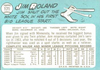 Jim Roland  baseball card collectible - Main Image 2