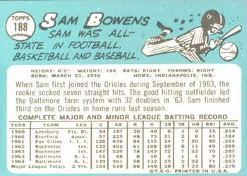 Sam Bowens  baseball card collectible - Main Image 2