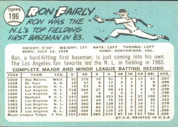 Ron Fairly  baseball card collectible - Main Image 2