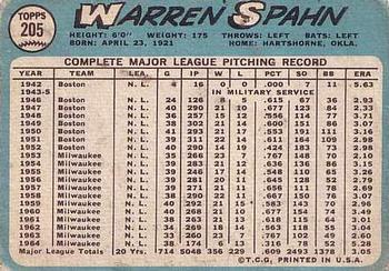 Warren Spahn  baseball card collectible - Main Image 2
