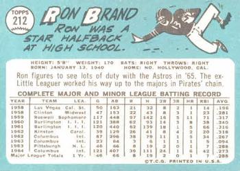 Ron Brand  baseball card collectible - Main Image 2