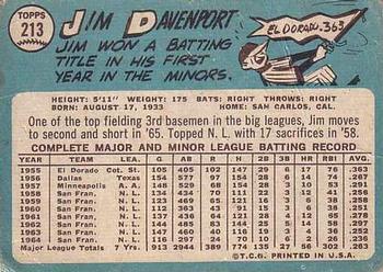 Jim Davenport  baseball card collectible - Main Image 2