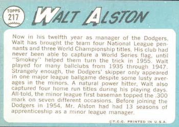 Walt Alston  baseball card collectible - Main Image 2