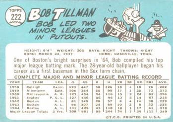 Bob Tillman  baseball card collectible - Main Image 2