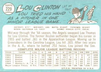 Lou Clinton  baseball card collectible - Main Image 2
