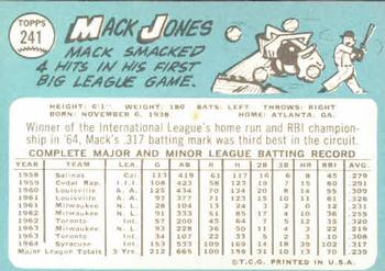 Mack Jones  baseball card collectible - Main Image 2