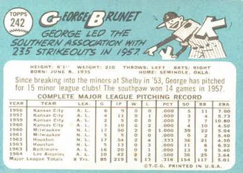 George Brunet  baseball card collectible - Main Image 2