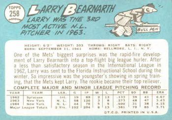 Larry Bearnarth  baseball card collectible - Main Image 2
