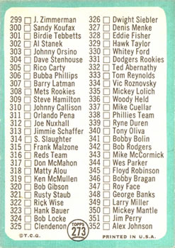 4th Series Checklist: 265-352  baseball card collectible - Main Image 2