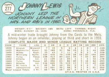 Johnny Lewis  baseball card collectible - Main Image 2