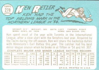 Ken Retzer  baseball card collectible - Main Image 2