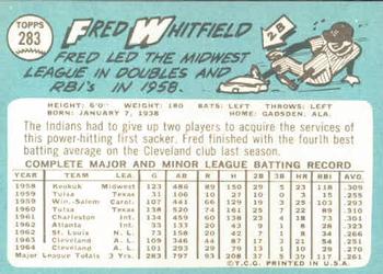 Fred Whitfield  baseball card collectible - Main Image 2